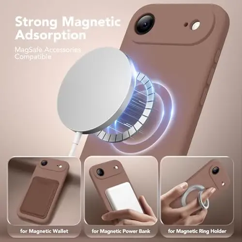 SuydanBox Magnetic for iPhone Air Case, Compatible with MagSafe, [Full Camera Protection][Screen Protector] Silicone Shockproof Protective Phone Case for iPhone 17 Air 6.5