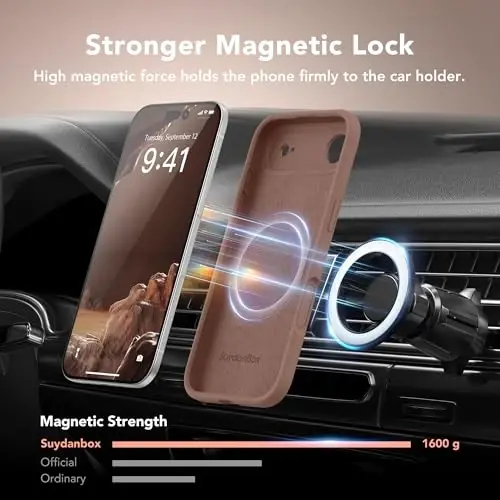 SuydanBox Magnetic for iPhone Air Case, Compatible with MagSafe, [Full Camera Protection][Screen Protector] Silicone Shockproof Protective Phone Case for iPhone 17 Air 6.5