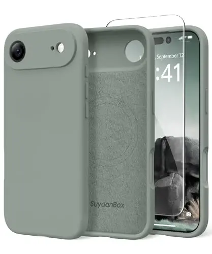 SuydanBox Magnetic for iPhone Air Case, Compatible with MagSafe, [Full Camera Protection][Screen Protector] Silicone Shockproof Protective Phone Case for iPhone 17 Air 6.5