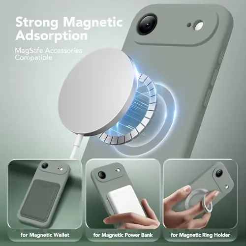 SuydanBox Magnetic for iPhone Air Case, Compatible with MagSafe, [Full Camera Protection][Screen Protector] Silicone Shockproof Protective Phone Case for iPhone 17 Air 6.5