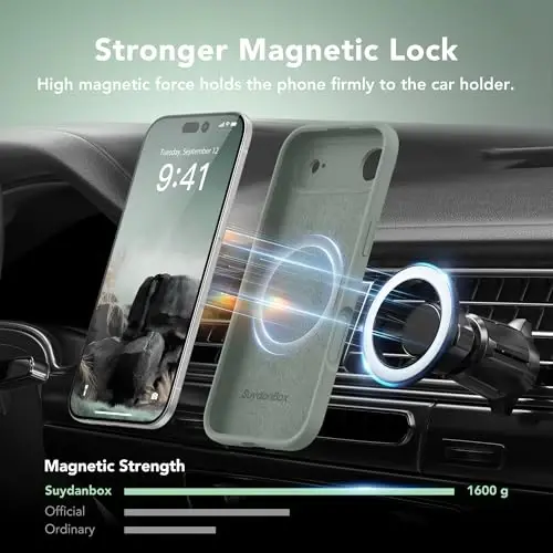 SuydanBox Magnetic for iPhone Air Case, Compatible with MagSafe, [Full Camera Protection][Screen Protector] Silicone Shockproof Protective Phone Case for iPhone 17 Air 6.5