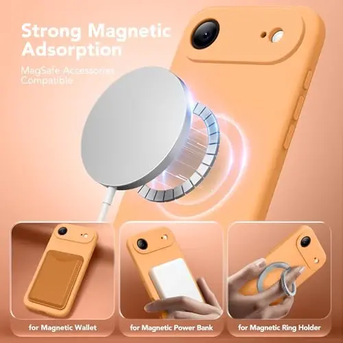 SuydanBox Magnetic for iPhone Air Case, Compatible with MagSafe, [Full Camera Protection][Screen Protector] Silicone Shockproof Protective Phone Case for iPhone 17 Air 6.5