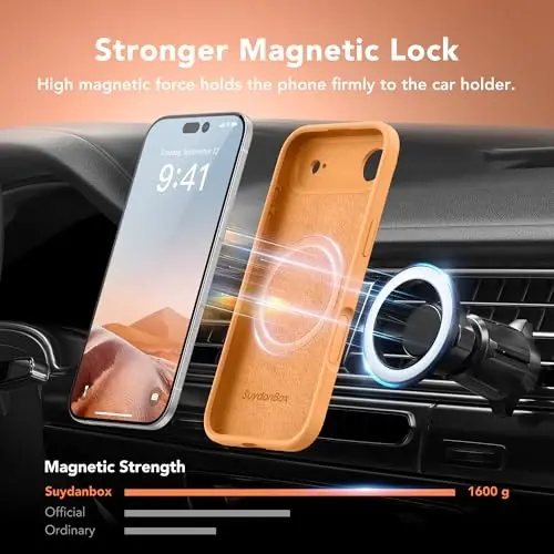SuydanBox Magnetic for iPhone Air Case, Compatible with MagSafe, [Full Camera Protection][Screen Protector] Silicone Shockproof Protective Phone Case for iPhone 17 Air 6.5