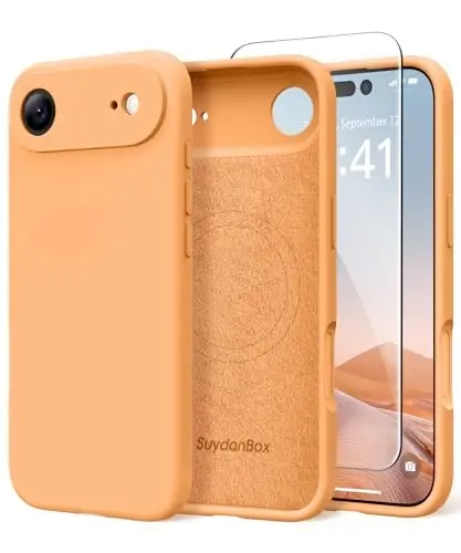 SuydanBox Magnetic for iPhone Air Case, Compatible with MagSafe, [Full Camera Protection][Screen Protector] Silicone Shockproof Protective Phone Case for iPhone 17 Air 6.5