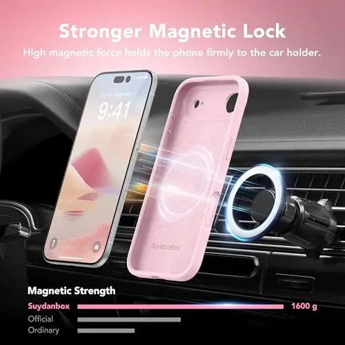 SuydanBox Magnetic for iPhone Air Case, Compatible with MagSafe, [Full Camera Protection][Screen Protector] Silicone Shockproof Protective Phone Case for iPhone 17 Air 6.5