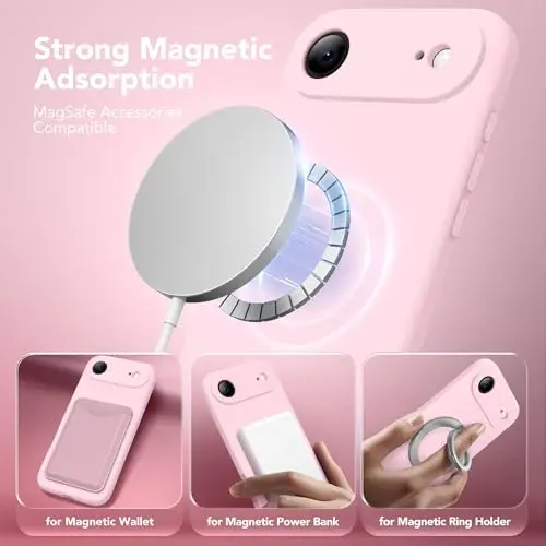 SuydanBox Magnetic for iPhone Air Case, Compatible with MagSafe, [Full Camera Protection][Screen Protector] Silicone Shockproof Protective Phone Case for iPhone 17 Air 6.5