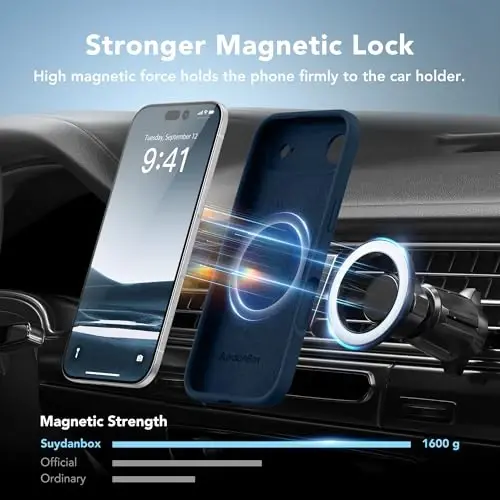 SuydanBox Magnetic for iPhone Air Case, Compatible with MagSafe, [Full Camera Protection][Screen Protector] Silicone Shockproof Protective Phone Case for iPhone 17 Air 6.5