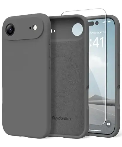 SuydanBox Magnetic for iPhone Air Case, Compatible with MagSafe, [Full Camera Protection][Screen Protector] Silicone Shockproof Protective Phone Case for iPhone 17 Air 6.5