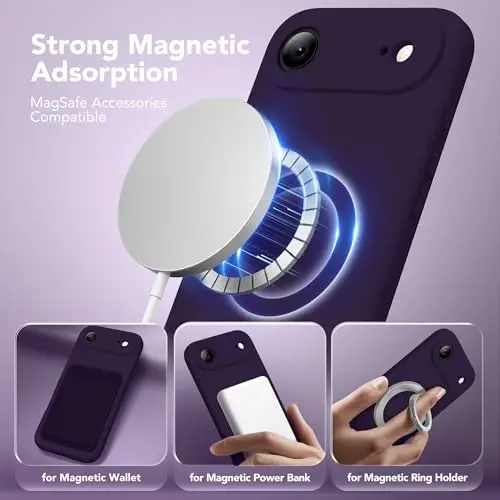 SuydanBox Magnetic for iPhone Air Case, Compatible with MagSafe, [Full Camera Protection][Screen Protector] Silicone Shockproof Protective Phone Case for iPhone 17 Air 6.5