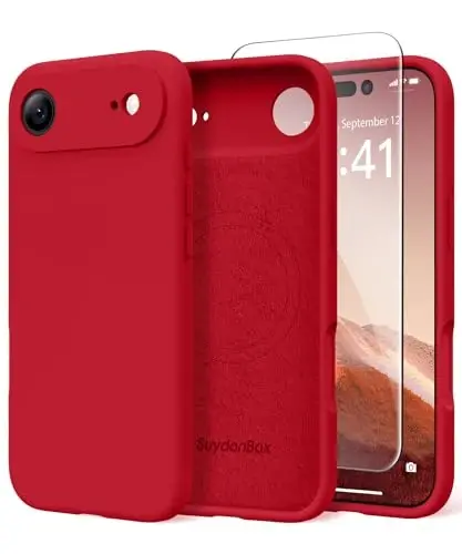 SuydanBox Magnetic for iPhone Air Case, Compatible with MagSafe, [Full Camera Protection][Screen Protector] Silicone Shockproof Protective Phone Case for iPhone 17 Air 6.5