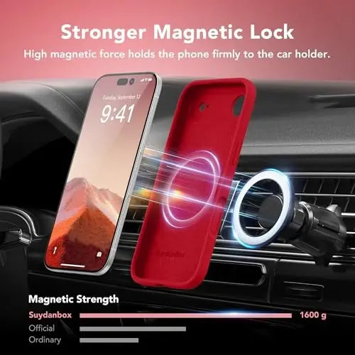 SuydanBox Magnetic for iPhone Air Case, Compatible with MagSafe, [Full Camera Protection][Screen Protector] Silicone Shockproof Protective Phone Case for iPhone 17 Air 6.5