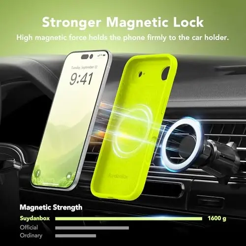 SuydanBox Magnetic for iPhone Air Case, Compatible with MagSafe, [Full Camera Protection][Screen Protector] Silicone Shockproof Protective Phone Case for iPhone 17 Air 6.5