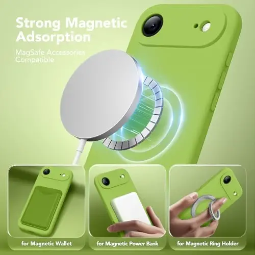 SuydanBox Magnetic for iPhone Air Case, Compatible with MagSafe, [Full Camera Protection][Screen Protector] Silicone Shockproof Protective Phone Case for iPhone 17 Air 6.5