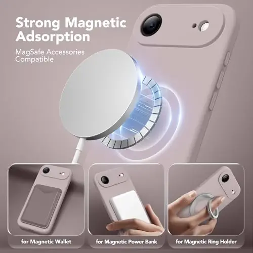 SuydanBox Magnetic for iPhone Air Case, Compatible with MagSafe, [Full Camera Protection][Screen Protector] Silicone Shockproof Protective Phone Case for iPhone 17 Air 6.5
