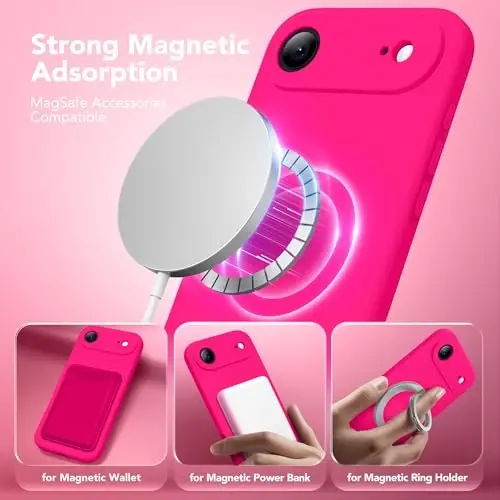 SuydanBox Magnetic for iPhone Air Case, Compatible with MagSafe, [Full Camera Protection][Screen Protector] Silicone Shockproof Protective Phone Case for iPhone 17 Air 6.5