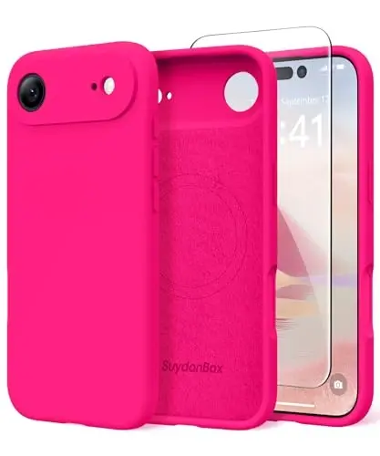 SuydanBox Magnetic for iPhone Air Case, Compatible with MagSafe, [Full Camera Protection][Screen Protector] Silicone Shockproof Protective Phone Case for iPhone 17 Air 6.5