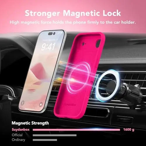 SuydanBox Magnetic for iPhone Air Case, Compatible with MagSafe, [Full Camera Protection][Screen Protector] Silicone Shockproof Protective Phone Case for iPhone 17 Air 6.5