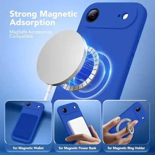 SuydanBox Magnetic for iPhone Air Case, Compatible with MagSafe, [Full Camera Protection][Screen Protector] Silicone Shockproof Protective Phone Case for iPhone 17 Air 6.5