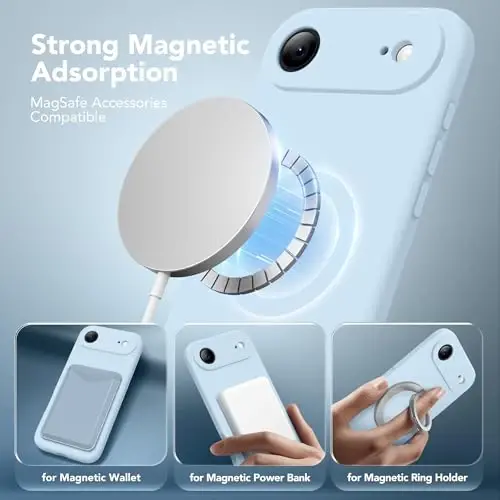 SuydanBox Magnetic for iPhone Air Case, Compatible with MagSafe, [Full Camera Protection][Screen Protector] Silicone Shockproof Protective Phone Case for iPhone 17 Air 6.5