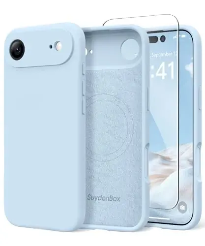 SuydanBox Magnetic for iPhone Air Case, Compatible with MagSafe, [Full Camera Protection][Screen Protector] Silicone Shockproof Protective Phone Case for iPhone 17 Air 6.5