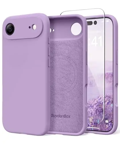 SuydanBox Magnetic for iPhone Air Case, Compatible with MagSafe, [Full Camera Protection][Screen Protector] Silicone Shockproof Protective Phone Case for iPhone 17 Air 6.5