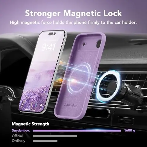 SuydanBox Magnetic for iPhone Air Case, Compatible with MagSafe, [Full Camera Protection][Screen Protector] Silicone Shockproof Protective Phone Case for iPhone 17 Air 6.5