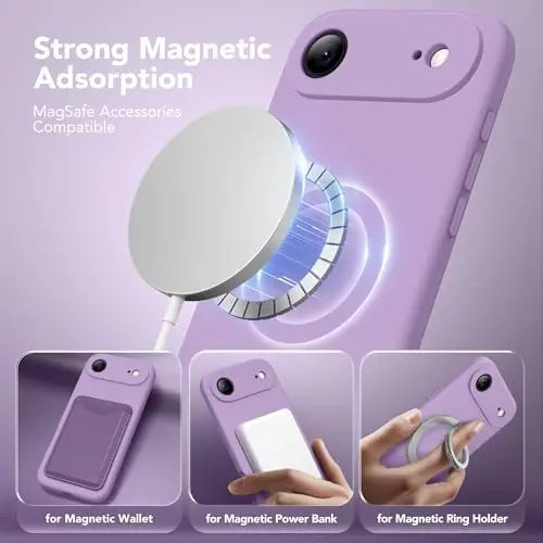 SuydanBox Magnetic for iPhone Air Case, Compatible with MagSafe, [Full Camera Protection][Screen Protector] Silicone Shockproof Protective Phone Case for iPhone 17 Air 6.5