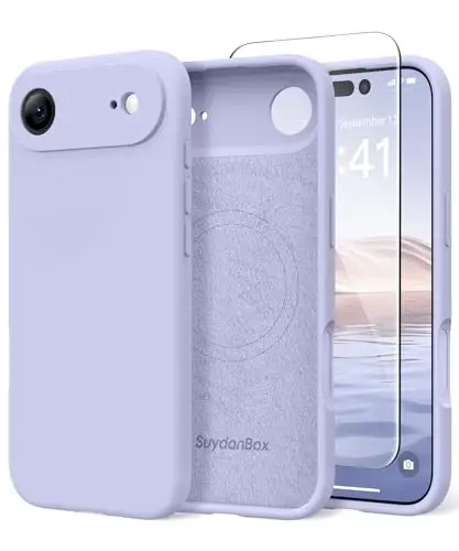 SuydanBox Magnetic for iPhone Air Case, Compatible with MagSafe, [Full Camera Protection][Screen Protector] Silicone Shockproof Protective Phone Case for iPhone 17 Air 6.5