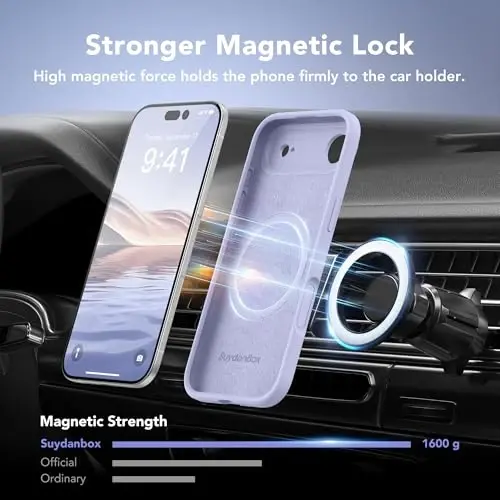 SuydanBox Magnetic for iPhone Air Case, Compatible with MagSafe, [Full Camera Protection][Screen Protector] Silicone Shockproof Protective Phone Case for iPhone 17 Air 6.5