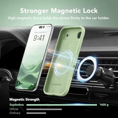 SuydanBox Magnetic for iPhone Air Case, Compatible with MagSafe, [Full Camera Protection][Screen Protector] Silicone Shockproof Protective Phone Case for iPhone 17 Air 6.5
