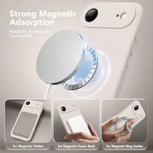 SuydanBox Magnetic for iPhone Air Case, Compatible with MagSafe, [Full Camera Protection][Screen Protector] Silicone Shockproof Protective Phone Case for iPhone 17 Air 6.5
