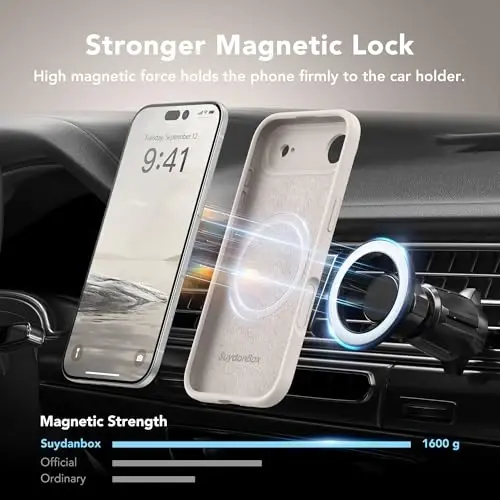 SuydanBox Magnetic for iPhone Air Case, Compatible with MagSafe, [Full Camera Protection][Screen Protector] Silicone Shockproof Protective Phone Case for iPhone 17 Air 6.5