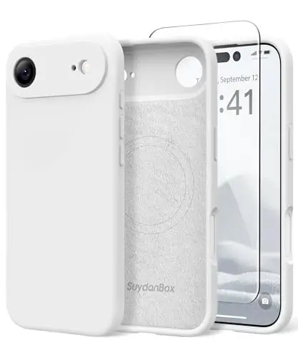 SuydanBox Magnetic for iPhone Air Case, Compatible with MagSafe, [Full Camera Protection][Screen Protector] Silicone Shockproof Protective Phone Case for iPhone 17 Air 6.5