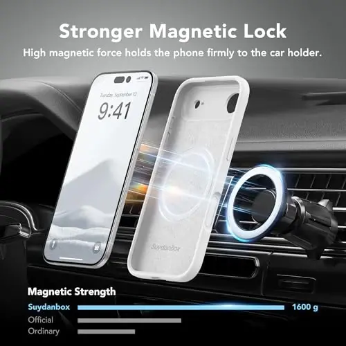 SuydanBox Magnetic for iPhone Air Case, Compatible with MagSafe, [Full Camera Protection][Screen Protector] Silicone Shockproof Protective Phone Case for iPhone 17 Air 6.5
