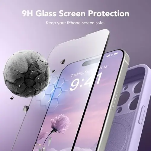 SuydanBox Magnetic iPhone 15 Pro g‘ilofi, MagSafe bilan mos, [To‘liq kamera himoyasi][Ekran himoyachisi] Silikon zarbga chidamli himoya g‘ilofi, iPhone 15 Pro 6.1