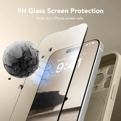 SuydanBox Magnetic iPhone 15 Pro uchun g'ilof, MagSafe bilan mos, [To'liq kamera himoyasi][Ekran himoyasi] Silikon zarbga chidamli himoya telefon g'ilofi iPhone 15 Pro 6.1