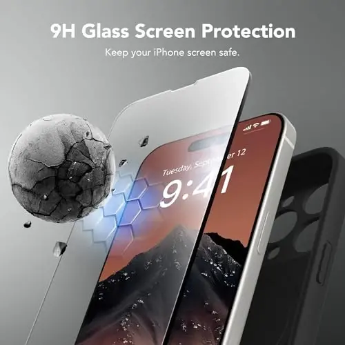 SuyndanBox Magnetic for iPhone 15 Pro Case, Compatible with MagSafe, [Full Camera Protection][Screen Protector] Silicone Shockproof Protective Phone Case for iPhone 15 Pro 6.1