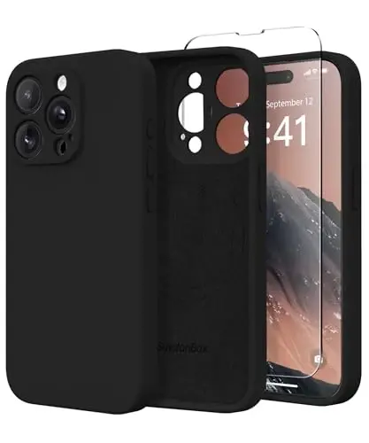 SuyndanBox Magnetic for iPhone 15 Pro Case, Compatible with MagSafe, [Full Camera Protection][Screen Protector] Silicone Shockproof Protective Phone Case for iPhone 15 Pro 6.1
