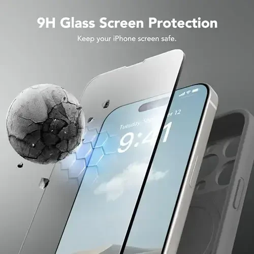 SuyndanBox Magnetic for iPhone 15 Pro Case, Compatible with MagSafe, [Full Camera Protection][Screen Protector] Silicone Shockproof Protective Phone Case for iPhone 15 Pro 6.1