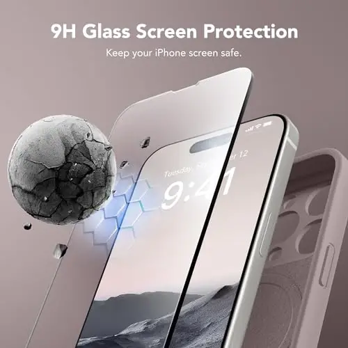 SuyndanBox Magnetic for iPhone 15 Pro Case, Compatible with MagSafe, [Full Camera Protection][Screen Protector] Silicone Shockproof Protective Phone Case for iPhone 15 Pro 6.1