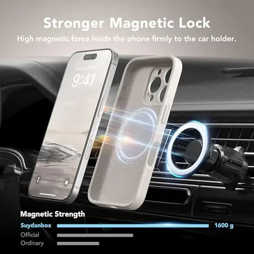 SuyndanBox Magnetic for iPhone 16 Pro Case, Compatible with MagSafe, [Full Camera Protection][Screen Protector] Silicone Shockproof Protective Phone Case for iPhone 16 Pro 6.3