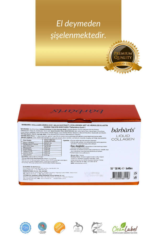 Suyuq Kollagen 10*50ml 1-tur, 3-tur %100 Sof Baliq Kollageni & Elastin Terisi Soch Tirnoq - 6