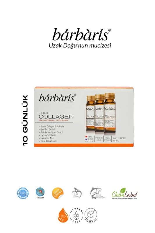 Suyuq Kollagen 10*50ml 1-tur, 3-tur %100 Sof Baliq Kollageni & Elastin Terisi Soch Tirnoq - 1