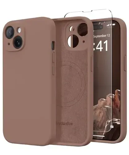 SuyydanBox Magnetic for iPhone 15 Case, Compatible with MagSafe, [Screen Protector + Full Camera Protection], Silicone Shockproof Anti-Scratch Protective Phone Case for iPhone 15 6.1