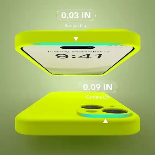 SuyydanBox Magnetic for iPhone 15 Case, Compatible with MagSafe, [Screen Protector + Full Camera Protection], Silicone Shockproof Anti-Scratch Protective Phone Case for iPhone 15, Fluorescent Green - 5