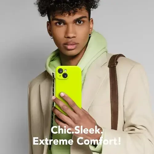 SuyydanBox Magnetic for iPhone 15 Case, Compatible with MagSafe, [Screen Protector + Full Camera Protection], Silicone Shockproof Anti-Scratch Protective Phone Case for iPhone 15, Fluorescent Green - 7