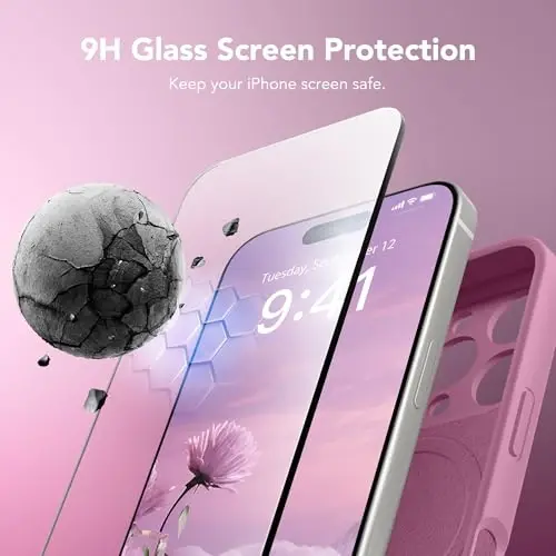 SuyydanBox Magnetic for iPhone 16 Pro Case, Compatible with MagSafe, [Full Camera Protection][Screen Protector] Silicone Shockproof Protective Phone Case for iPhone 16 Pro 6.3