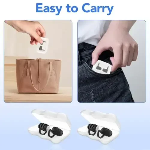 Suzish uchun suv o'tkazmaydigan quloq tiqinlari - 3 juft silikon suzish quloq tiqinlari kattalar bolalar uchun, dush, cho'milish, surfing uchun suv sporti quloq tiqinlari - quloq suvini tashqarida saqlang (qora, qora) - 7