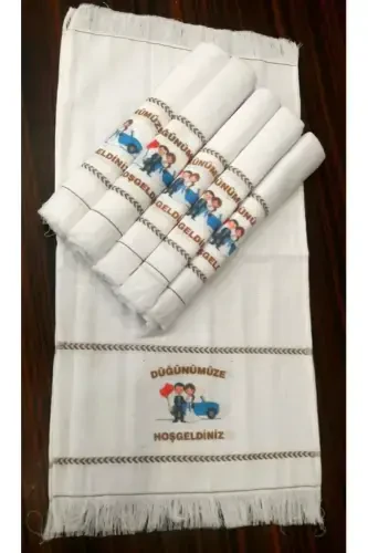 Свадебное полотенце, свадебное полотенце в тюлевом мешочке, автомобильное полотенце, полотенце для кортежа, упаковка из 12 штук, синее с машинками - фуксия-белый - 6