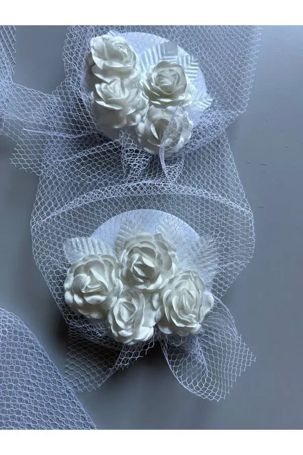 Свадебный аксессуар, Свадебный колпак с вуалью, Свадебная шляпа, Свадебный колпак, Шляпа невесты, Вуаль, Гребень для невесты с фатином - 3